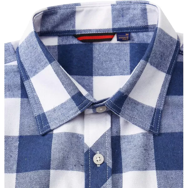 Alimens &amp; Gentle Men's Button Down Regular Fit Long Sleeve Plaid Flannel Casual Shirts