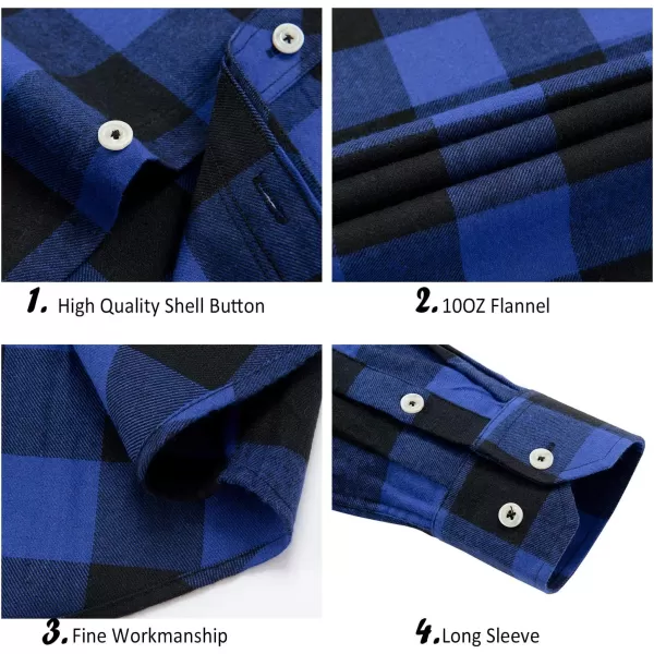 Alimens &amp; Gentle Men's Button Down Regular Fit Long Sleeve Plaid Flannel Casual Shirts
