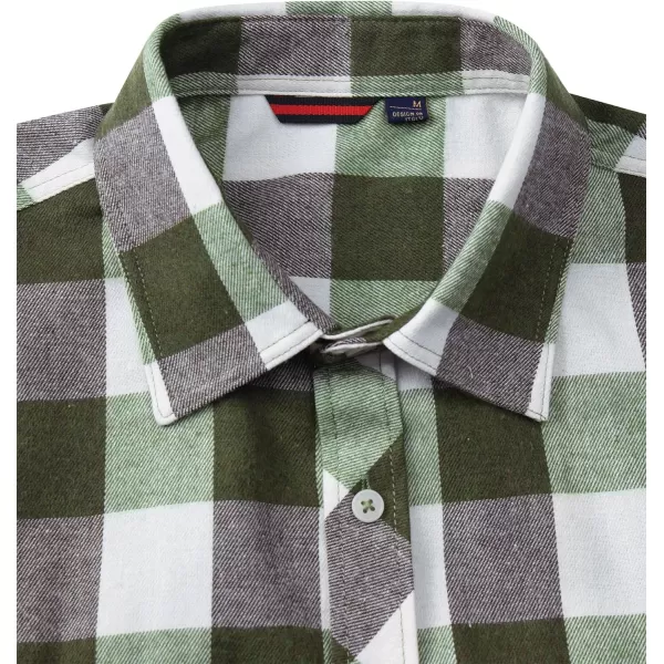 Alimens &amp; Gentle Men's Button Down Regular Fit Long Sleeve Plaid Flannel Casual Shirts