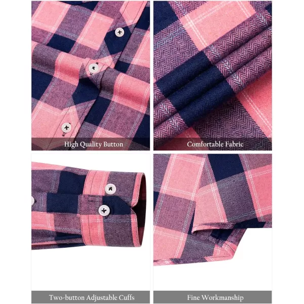 Alimens &amp; Gentle Men's Button Down Regular Fit Long Sleeve Plaid Flannel Casual Shirts