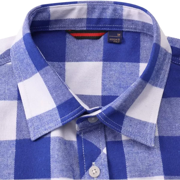 Alimens &amp; Gentle Men's Button Down Regular Fit Long Sleeve Plaid Flannel Casual Shirts