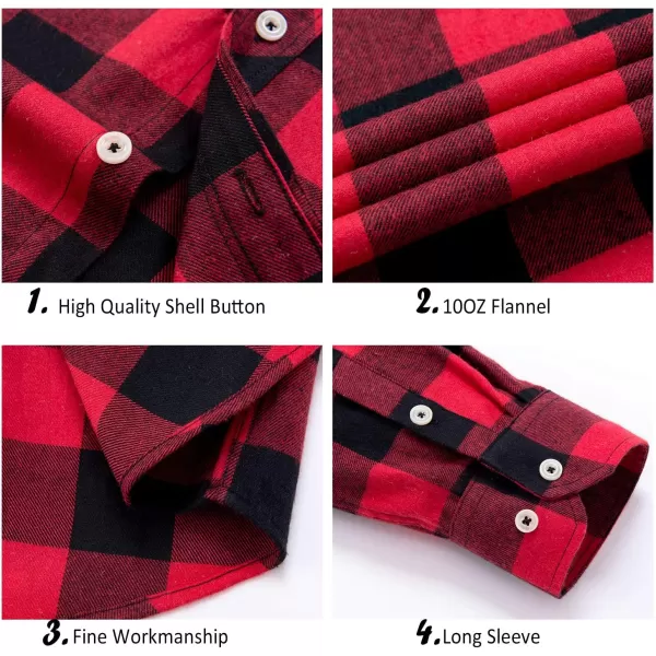 Alimens &amp; Gentle Men's Button Down Regular Fit Long Sleeve Plaid Flannel Casual Shirts