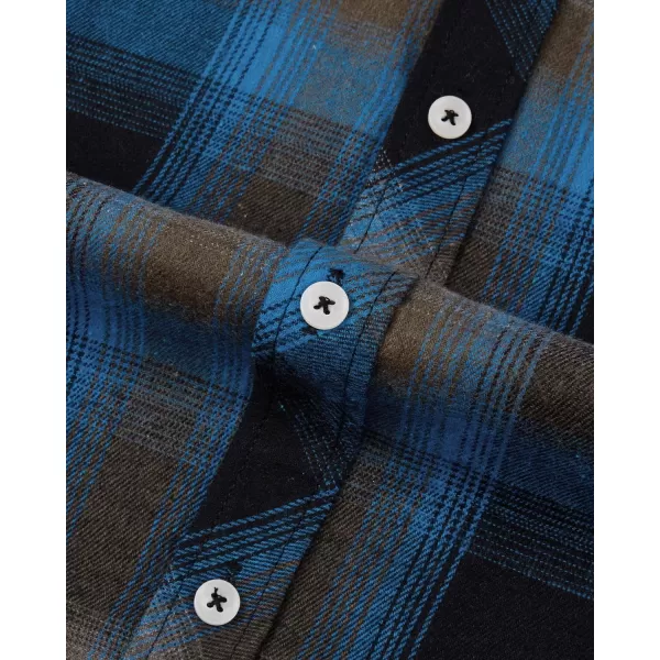 Alimens &amp; Gentle Men's Button Down Regular Fit Long Sleeve Plaid Flannel Casual Shirts