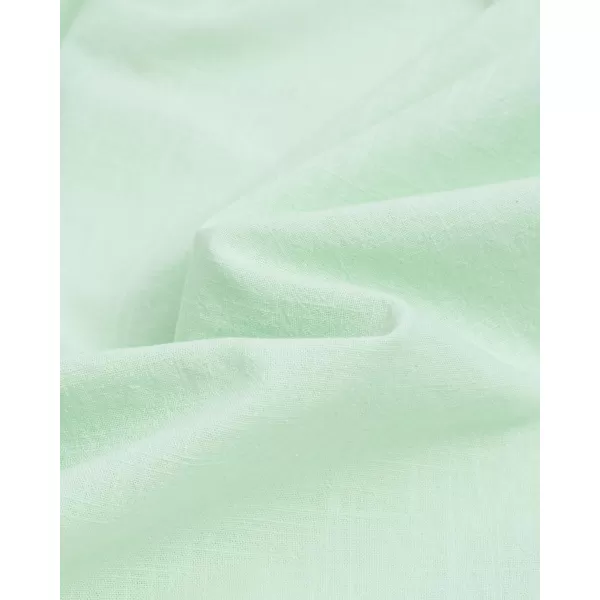 Alimens &amp; Gentle Men's Cotton Linen Shirts Long Sleeve Button Down Shirt Band Collar Beach Shirts