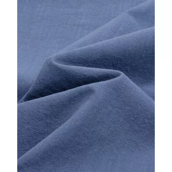 Alimens &amp; Gentle Men's Cotton Linen Shirts Long Sleeve Button Down Shirt Band Collar Beach Shirts