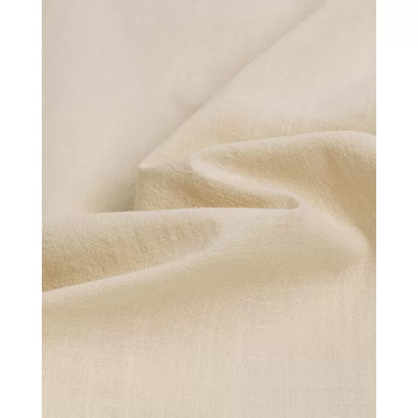 Alimens &amp; Gentle Men's Cotton Linen Shirts Long Sleeve Button Down Shirt Band Collar Beach Shirts