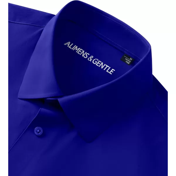 Alimens &amp; Gentle Men's Dress Shirts 16-Way Stretch Slim Fit Long Sleeve Button Down Shirts Wrinkle Free Traveler Shirts
