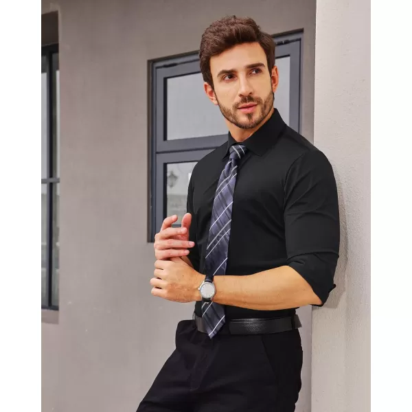 Alimens &amp; Gentle Men's Dress Shirts 16-Way Stretch Slim Fit Long Sleeve Button Down Shirts Wrinkle Free Traveler Shirts