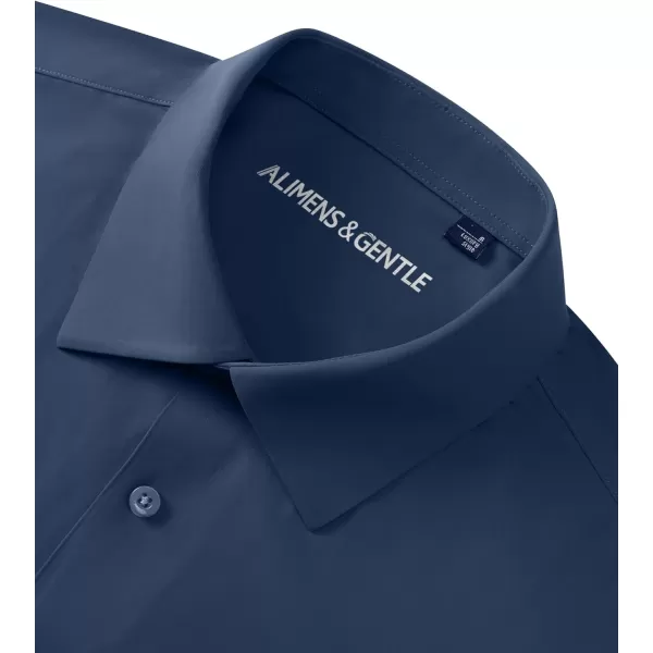 Alimens &amp; Gentle Men's Dress Shirts 16-Way Stretch Slim Fit Long Sleeve Button Down Shirts Wrinkle Free Traveler Shirts