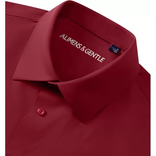 Alimens &amp; Gentle Men's Dress Shirts 16-Way Stretch Slim Fit Long Sleeve Button Down Shirts Wrinkle Free Traveler Shirts