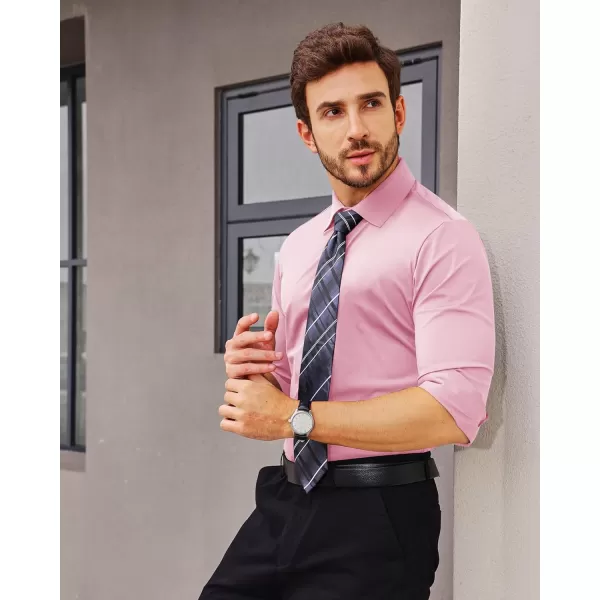Alimens &amp; Gentle Men's Dress Shirts 16-Way Stretch Slim Fit Long Sleeve Button Down Shirts Wrinkle Free Traveler Shirts