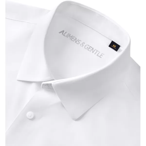 Alimens &amp; Gentle Men's Dress Shirts 16-Way Stretch Slim Fit Long Sleeve Button Down Shirts Wrinkle Free Traveler Shirts