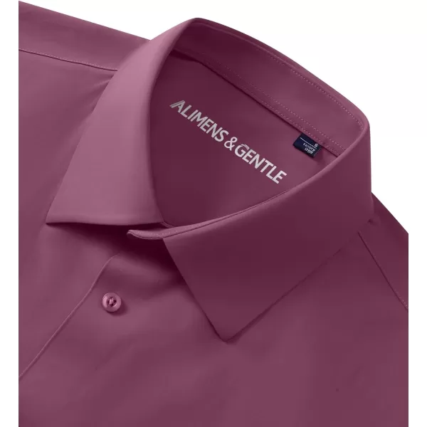 Alimens &amp; Gentle Men's Dress Shirts 16-Way Stretch Slim Fit Long Sleeve Button Down Shirts Wrinkle Free Traveler Shirts