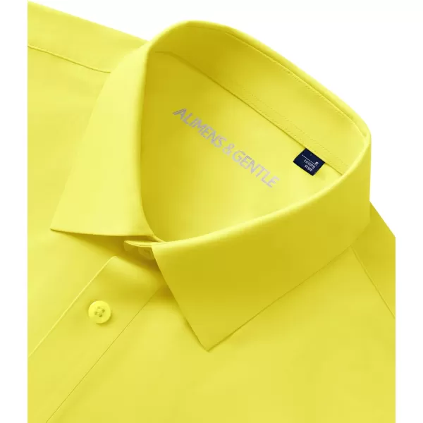 Alimens &amp; Gentle Men's Dress Shirts 16-Way Stretch Slim Fit Long Sleeve Button Down Shirts Wrinkle Free Traveler Shirts