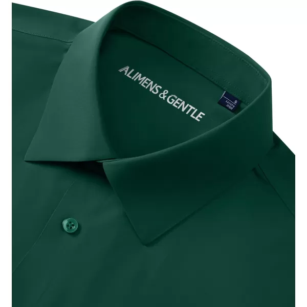 Alimens &amp; Gentle Men's Dress Shirts 16-Way Stretch Slim Fit Long Sleeve Button Down Shirts Wrinkle Free Traveler Shirts