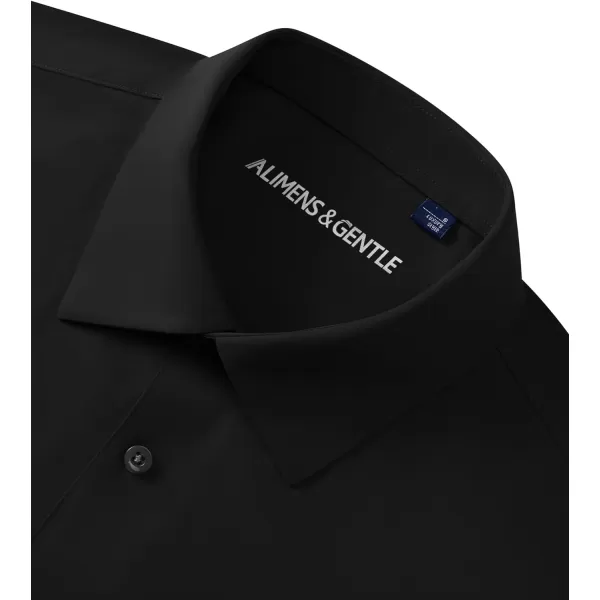 Alimens &amp; Gentle Men's Dress Shirts 16-Way Stretch Slim Fit Long Sleeve Button Down Shirts Wrinkle Free Traveler Shirts