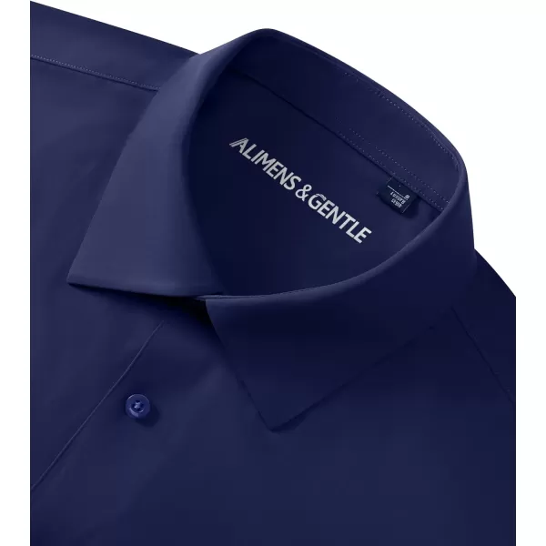 Alimens &amp; Gentle Men's Dress Shirts 16-Way Stretch Slim Fit Long Sleeve Button Down Shirts Wrinkle Free Traveler Shirts
