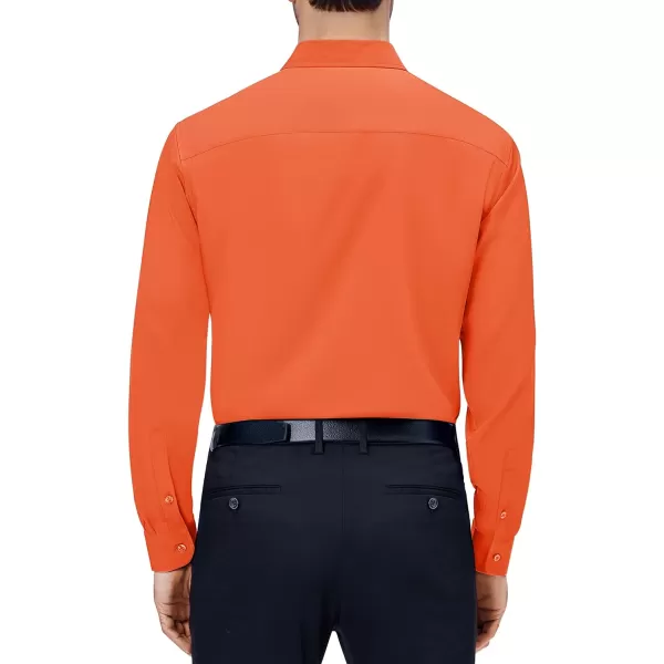 Alimens &amp; Gentle Mens Dress Shirts 4-Way Stretch Long Sleeve Collared Casual Solid Wedding Dating Button Down Shirt