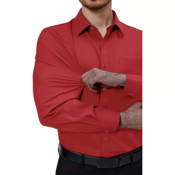 Alimens &amp; Gentle Mens Dress Shirts 4-Way Stretch Long Sleeve Collared Casual Solid Wedding Dating Button Down Shirt