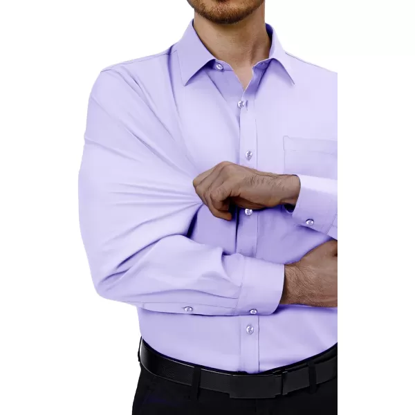 Alimens &amp; Gentle Mens Dress Shirts 4-Way Stretch Long Sleeve Collared Casual Solid Wedding Dating Button Down Shirt
