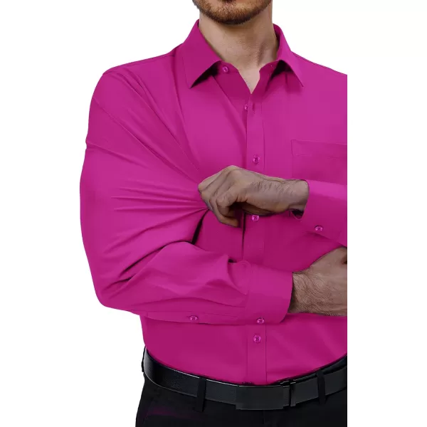 Alimens &amp; Gentle Mens Dress Shirts 4-Way Stretch Long Sleeve Collared Casual Solid Wedding Dating Button Down Shirt