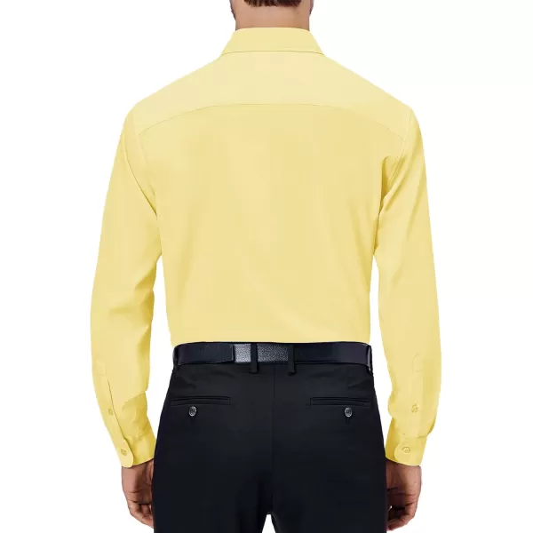 Alimens &amp; Gentle Mens Dress Shirts 4-Way Stretch Long Sleeve Collared Casual Solid Wedding Dating Button Down Shirt