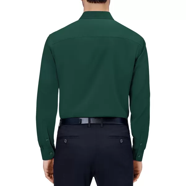 Alimens &amp; Gentle Mens Dress Shirts 4-Way Stretch Long Sleeve Collared Casual Solid Wedding Dating Button Down Shirt