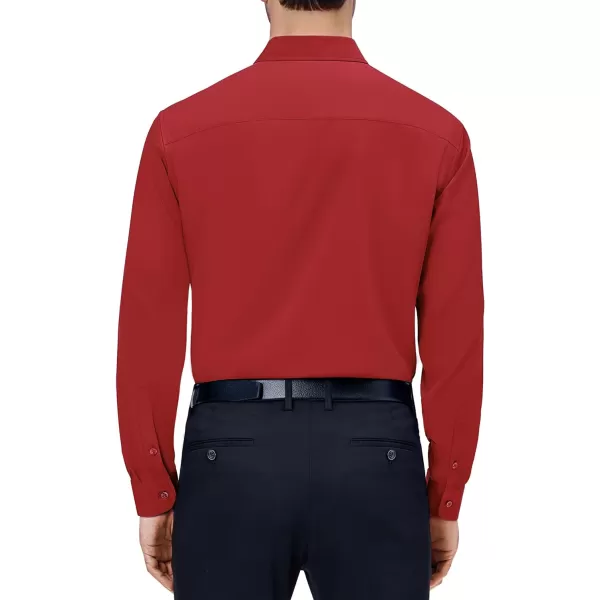 Alimens &amp; Gentle Mens Dress Shirts 4-Way Stretch Long Sleeve Collared Casual Solid Wedding Dating Button Down Shirt