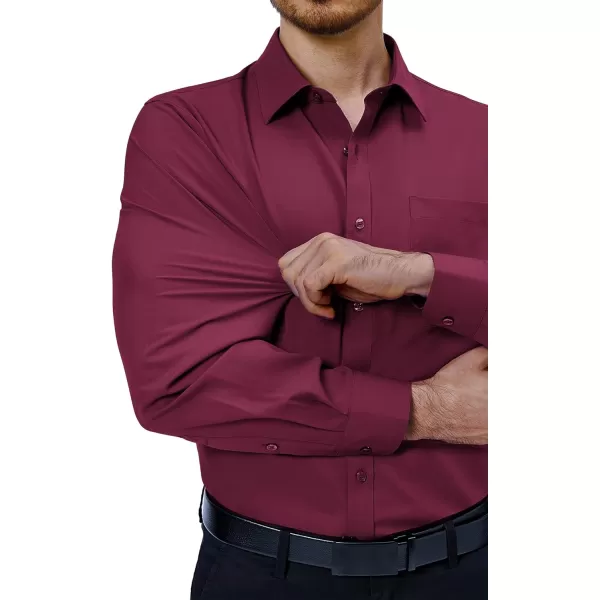 Alimens &amp; Gentle Mens Dress Shirts 4-Way Stretch Long Sleeve Collared Casual Solid Wedding Dating Button Down Shirt