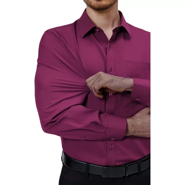 Alimens &amp; Gentle Mens Dress Shirts 4-Way Stretch Long Sleeve Collared Casual Solid Wedding Dating Button Down Shirt