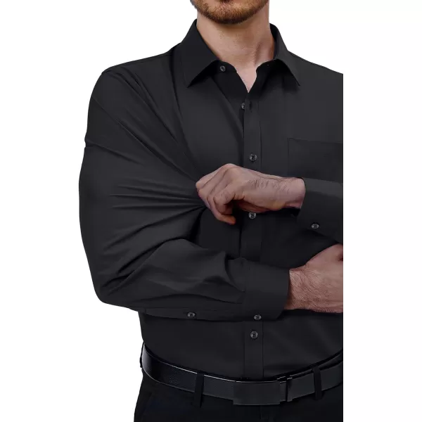 Alimens &amp; Gentle Mens Dress Shirts 4-Way Stretch Long Sleeve Collared Casual Solid Wedding Dating Button Down Shirt