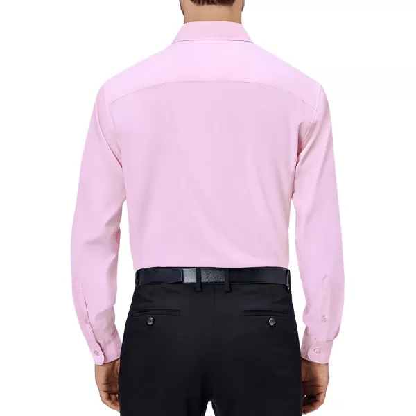 Alimens &amp; Gentle Mens Dress Shirts 4-Way Stretch Long Sleeve Collared Casual Solid Wedding Dating Button Down Shirt