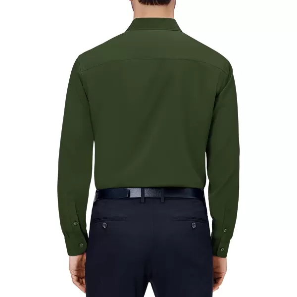 Alimens &amp; Gentle Mens Dress Shirts 4-Way Stretch Long Sleeve Collared Casual Solid Wedding Dating Button Down Shirt