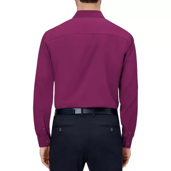 Alimens &amp; Gentle Mens Dress Shirts 4-Way Stretch Long Sleeve Collared Casual Solid Wedding Dating Button Down Shirt