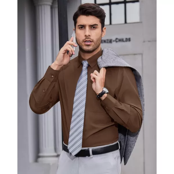 Alimens &amp; Gentle Mens Dress Shirts 4-Way Stretch Long Sleeve Collared Casual Solid Wedding Dating Button Down Shirt