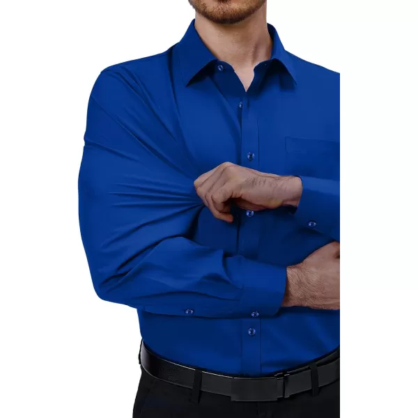 Alimens &amp; Gentle Mens Dress Shirts 4-Way Stretch Long Sleeve Collared Casual Solid Wedding Dating Button Down Shirt