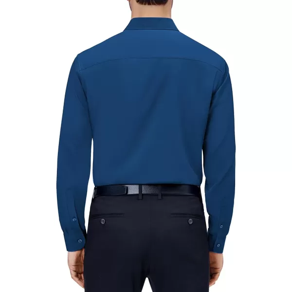 Alimens &amp; Gentle Mens Dress Shirts 4-Way Stretch Long Sleeve Collared Casual Solid Wedding Dating Button Down Shirt