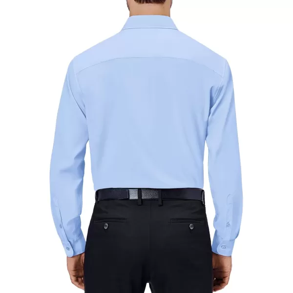 Alimens &amp; Gentle Mens Dress Shirts 4-Way Stretch Long Sleeve Collared Casual Solid Wedding Dating Button Down Shirt