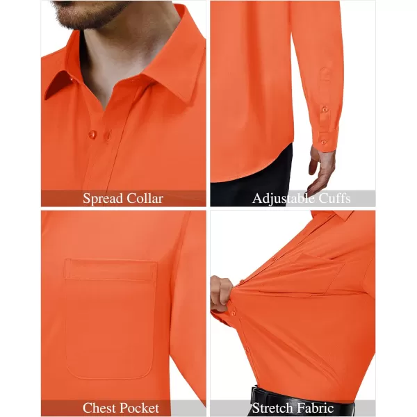 Alimens &amp; Gentle Mens Dress Shirts 4-Way Stretch Long Sleeve Collared Casual Solid Wedding Dating Button Down Shirt