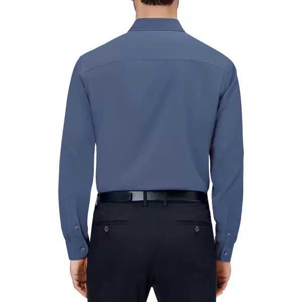 Alimens &amp; Gentle Mens Dress Shirts 4-Way Stretch Long Sleeve Collared Casual Solid Wedding Dating Button Down Shirt