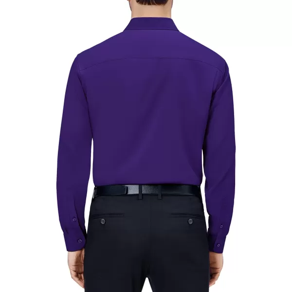 Alimens &amp; Gentle Mens Dress Shirts 4-Way Stretch Long Sleeve Collared Casual Solid Wedding Dating Button Down Shirt