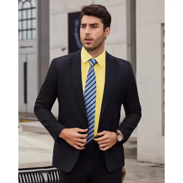 Alimens &amp; Gentle Mens Dress Shirts 4-Way Stretch Long Sleeve Collared Casual Solid Wedding Dating Button Down Shirt