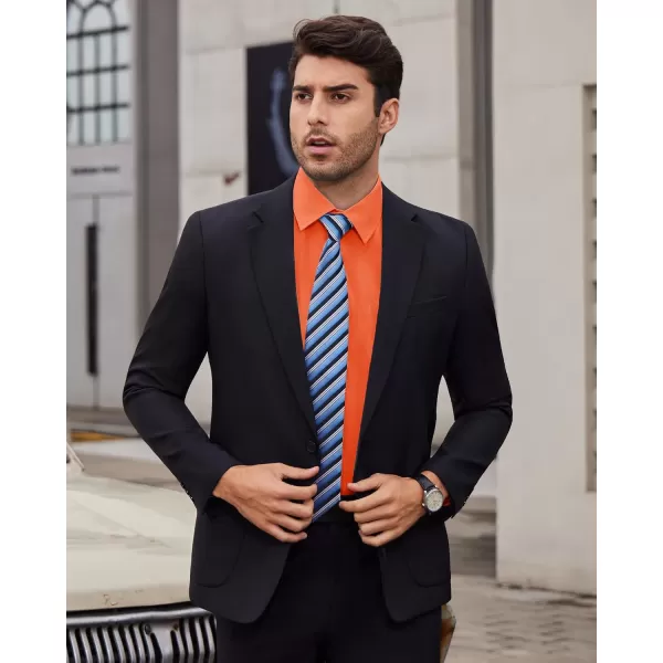 Alimens &amp; Gentle Mens Dress Shirts 4-Way Stretch Long Sleeve Collared Casual Solid Wedding Dating Button Down Shirt