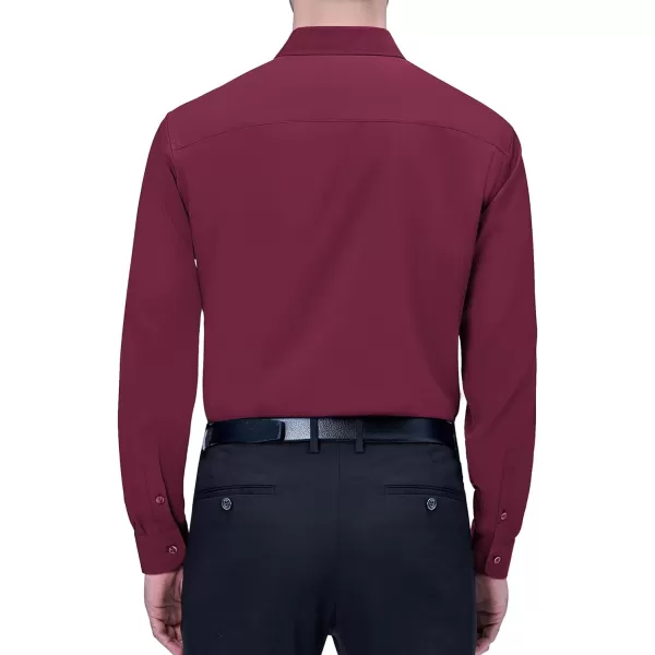 Alimens &amp; Gentle Mens Dress Shirts 4-Way Stretch Long Sleeve Collared Casual Solid Wedding Dating Button Down Shirt