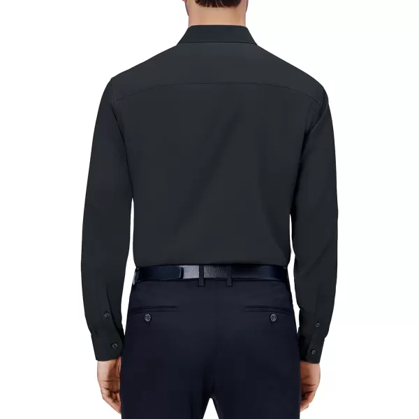 Alimens &amp; Gentle Mens Dress Shirts 4-Way Stretch Long Sleeve Collared Casual Solid Wedding Dating Button Down Shirt