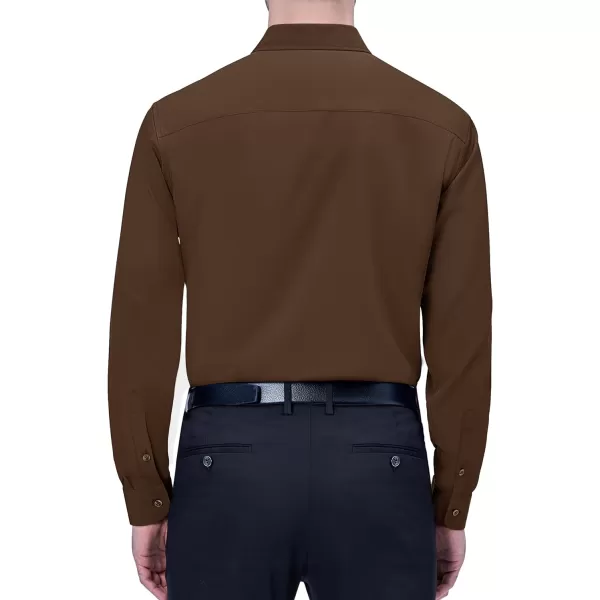 Alimens &amp; Gentle Mens Dress Shirts 4-Way Stretch Long Sleeve Collared Casual Solid Wedding Dating Button Down Shirt