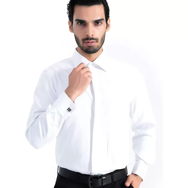 Alimens &amp; Gentle Men's Dress Shirts French Cuff Long Sleeve Regular Fit 