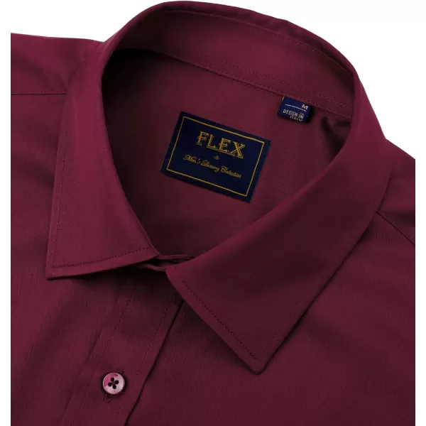 Alimens &amp; Gentle Men's Dress Shirts Long Sleeve Stretch Wrinkle-Free Solid Business Formal Casual Button Down Shirt