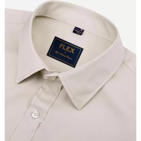 Alimens &amp; Gentle Men's Dress Shirts Long Sleeve Stretch Wrinkle-Free Solid Business Formal Casual Button Down Shirt