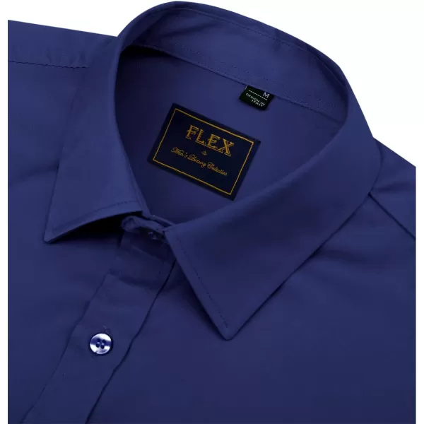Alimens &amp; Gentle Men's Dress Shirts Long Sleeve Stretch Wrinkle-Free Solid Business Formal Casual Button Down Shirt